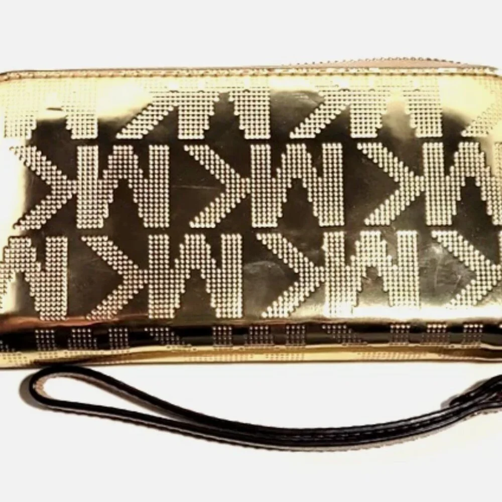 Michael Kors Jet Set Travel Continental Wristlet Wallet Gold